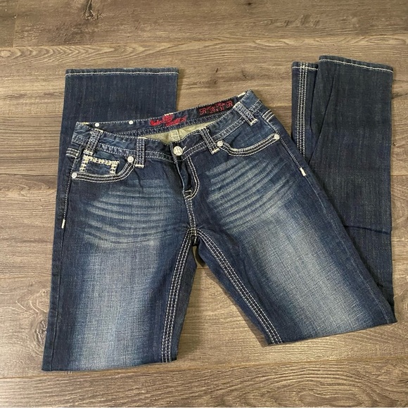 Rock & Roll Cowgirl jeans 29/34 western wear Blingy rodeo denim - Picture 14 of 16